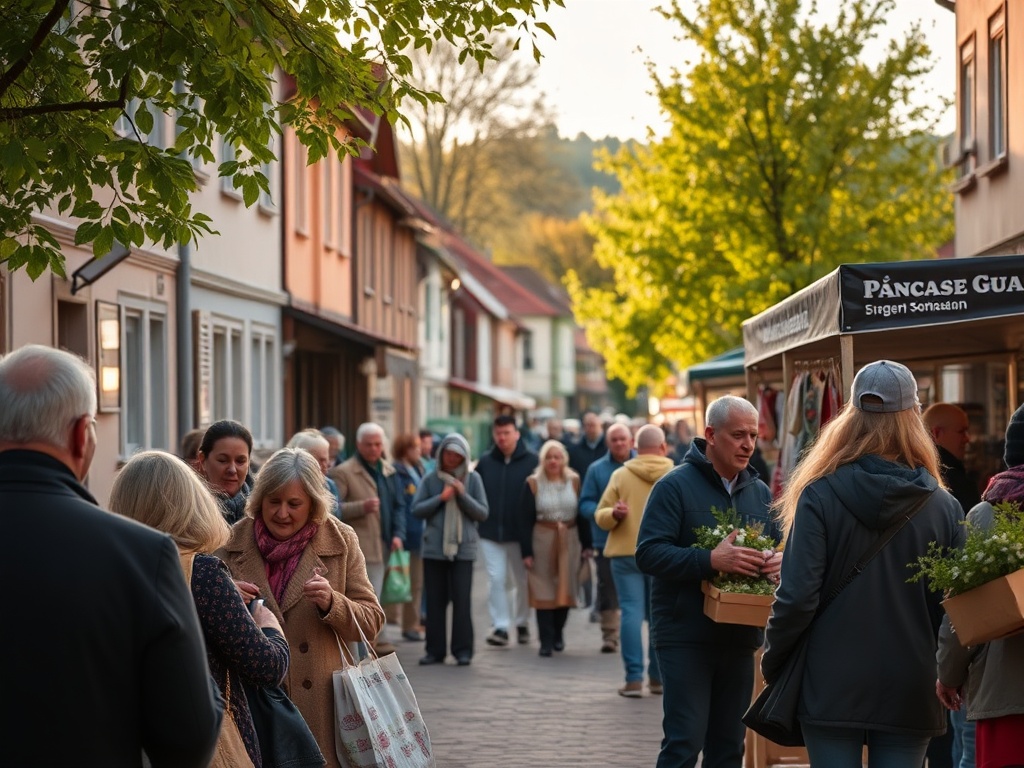 Panorama miasta Luboń z widocznymi budynkami i terenami zielonymi.